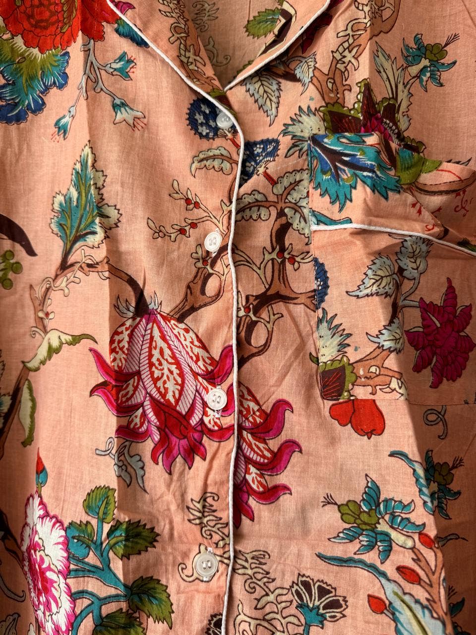 bhavnas boutique - Wholesale Sleepwear Set - Women's - Floral Print Cotton Handmade Women PJ Set Pant And Shirt Set1