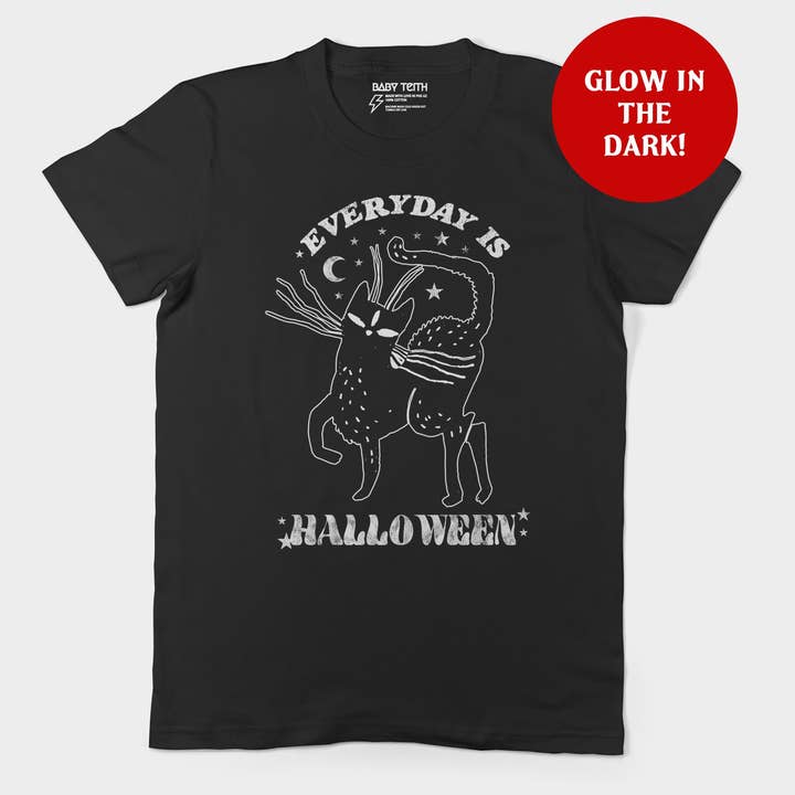 Camiseta unisex Everyday is Halloween Glow in the Dark para adultos para venta al por mayor de Baby Teith
