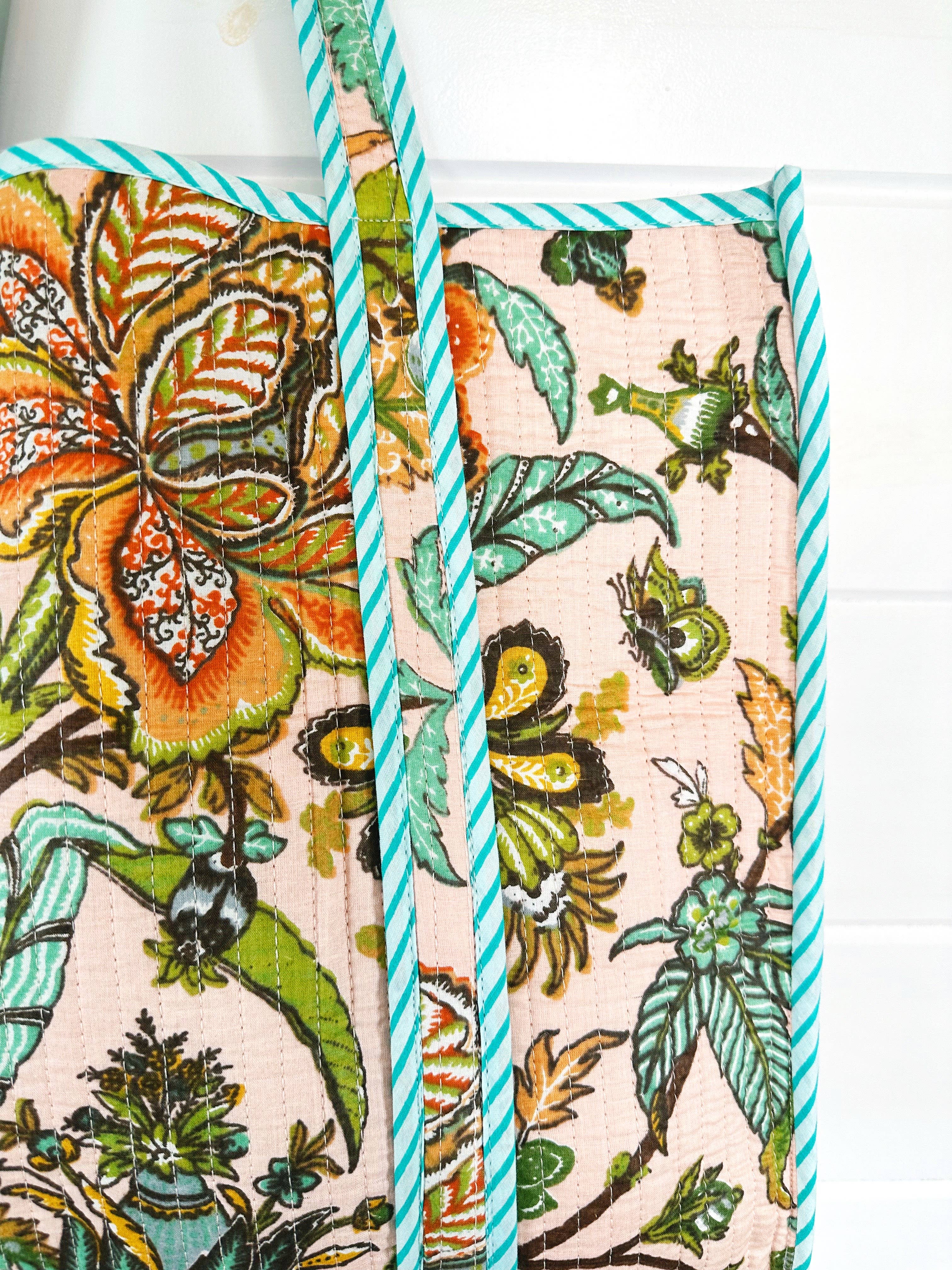 Folklore Couture - Wholesale Tote Bag - Women's - Quilted Tote Bag | Botanical Tote Bag | Large Shopping Tote 2