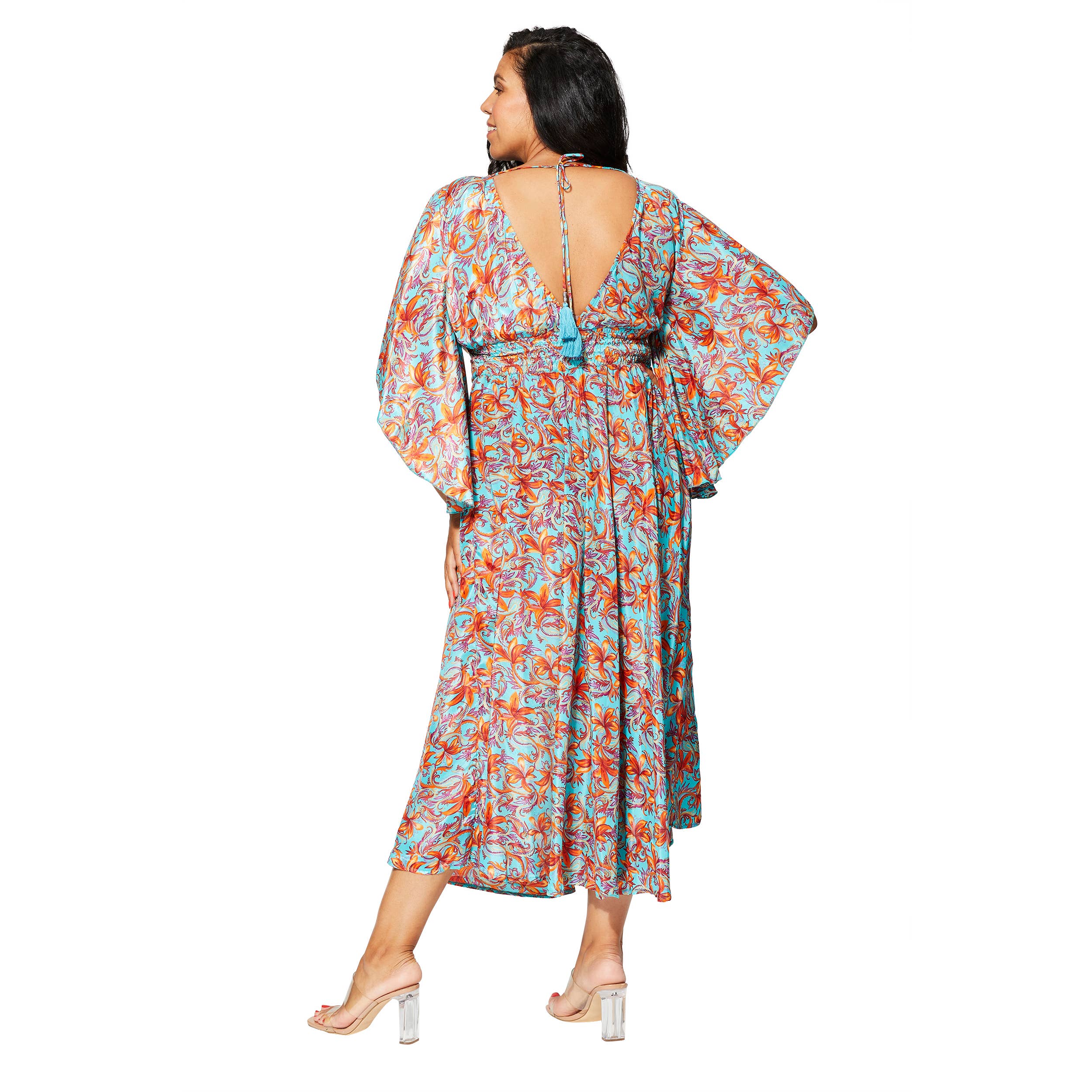 Aller Simplement – Großhandel Kleid – Damen – Langärmeliges Sommerkleid mit kurzen, weiten Ärmeln MCMAXIP0010H1