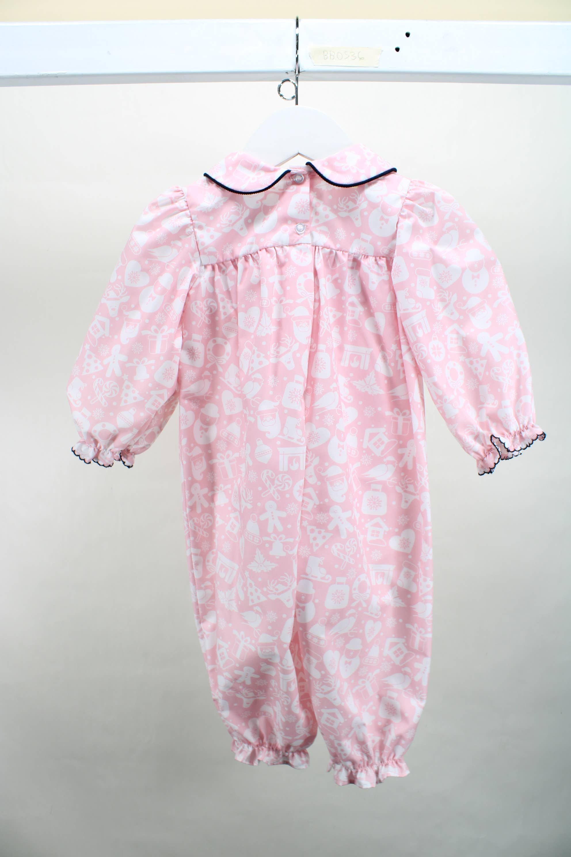Baby Blessings Clothing - Wholesale Jumpsuit - Baby - Maya Pink Christmas Romper1