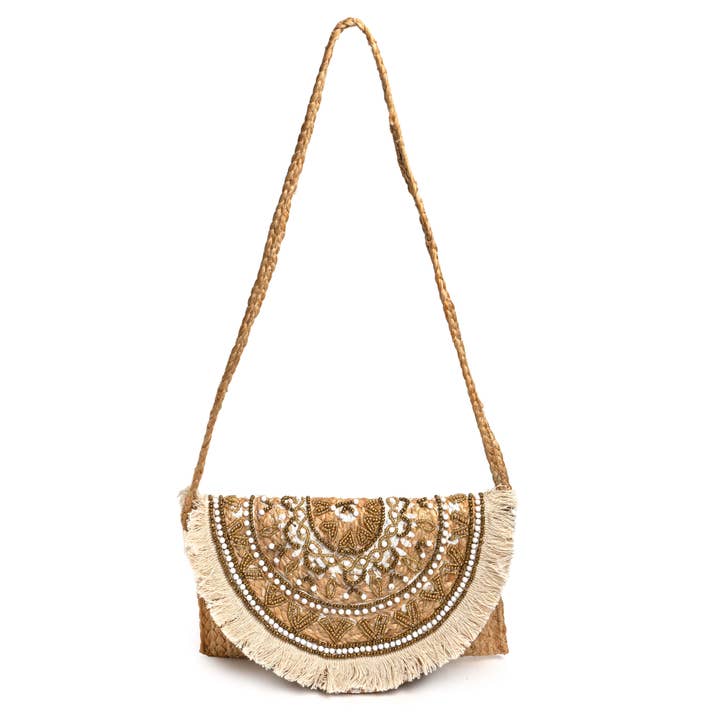 Karmony Life - Wholesale Clutch Bag - Women's - Bethari Ivory Fringe Jute Clutch Bag2