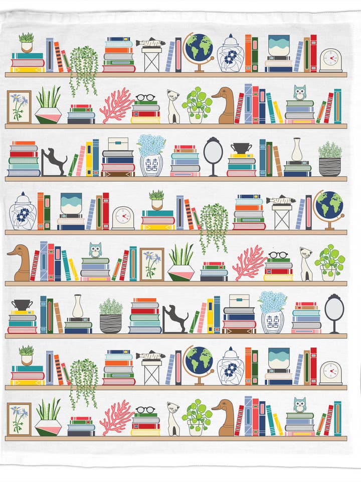 Boekenkast, Theedoek van biologisch katoen - NIEUW voor wholesale door Coast & Cotton