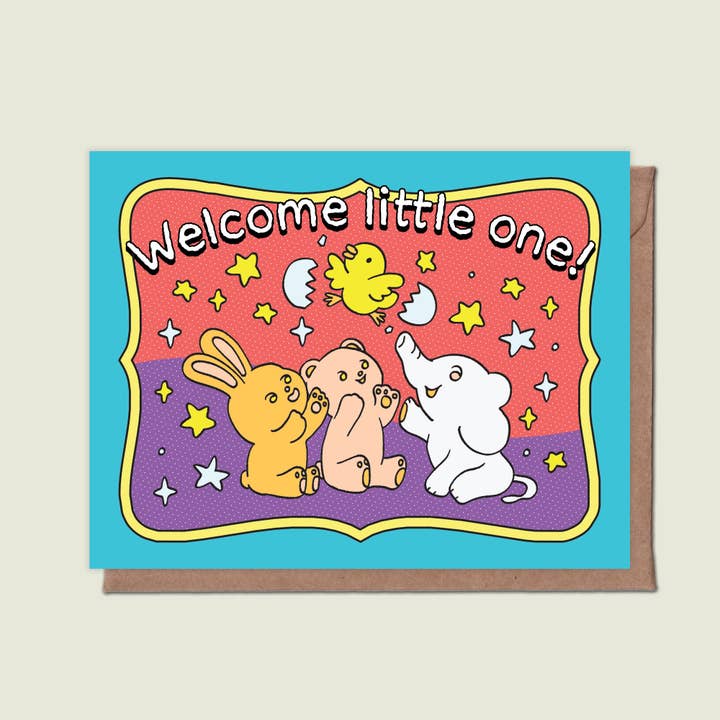 Welcome Little One Carte de vœux pour la vente par Épée Lapin Studio