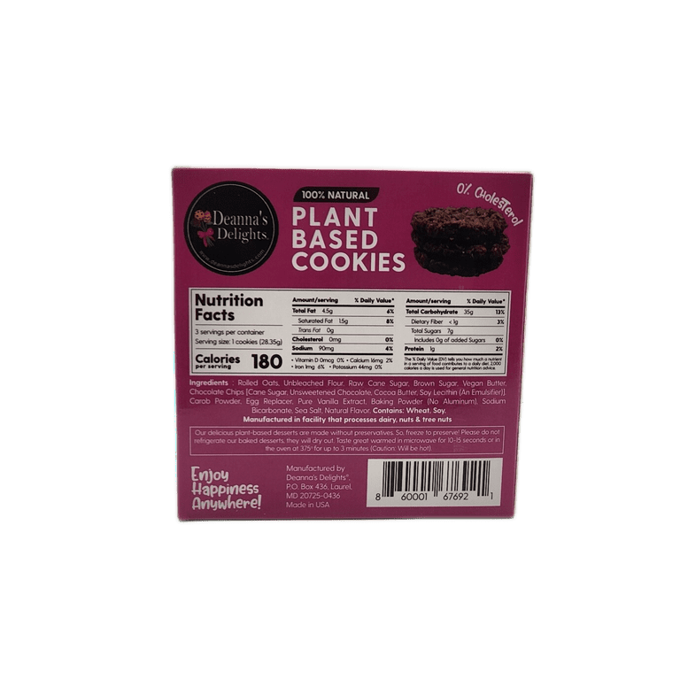 Magenta scuro Biscotti con gocce di cioccolato alla carruba in vendita all'ingrosso su Faire3