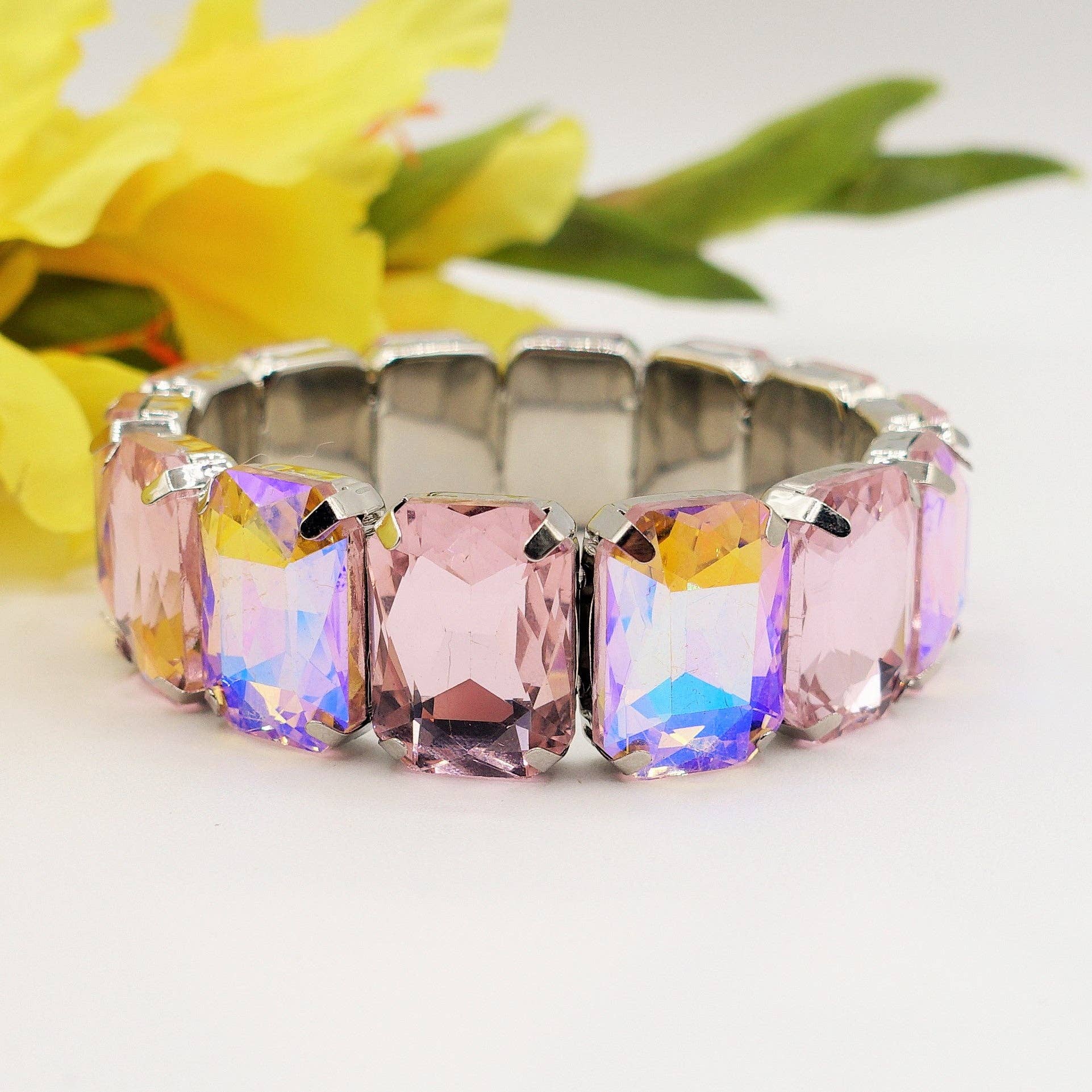 Daemon srls - Wholesale Bangle Bracelet - MARGOT - Bracciale Elasticizzato con pietre sfaccettate - LUCE COLLECTION37