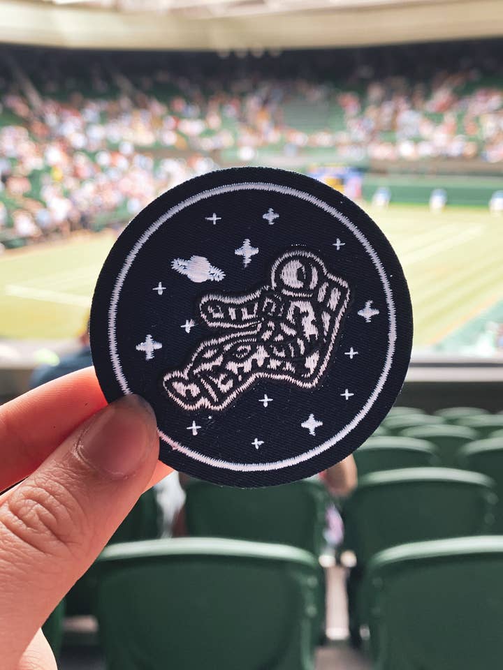 Astronaut Embroidered Iron On Patch 3” for wholesale by Akonna