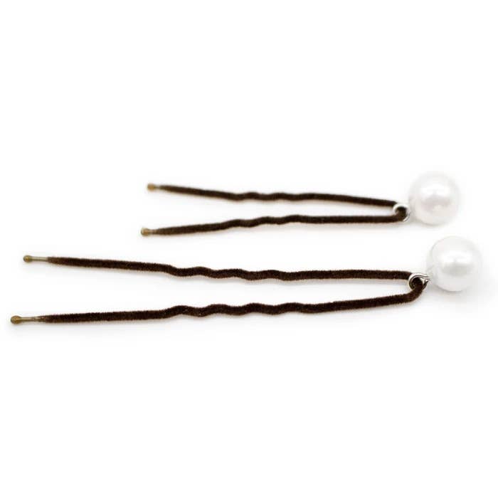 Frenchies - Wholesale Hair Pin - Frenchies with Charms - Brown3
