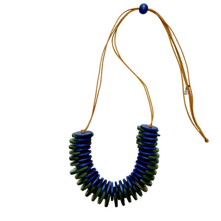 Bijondo - Vente Colliers plastrons - Collier réglable en bois et coton Polly4