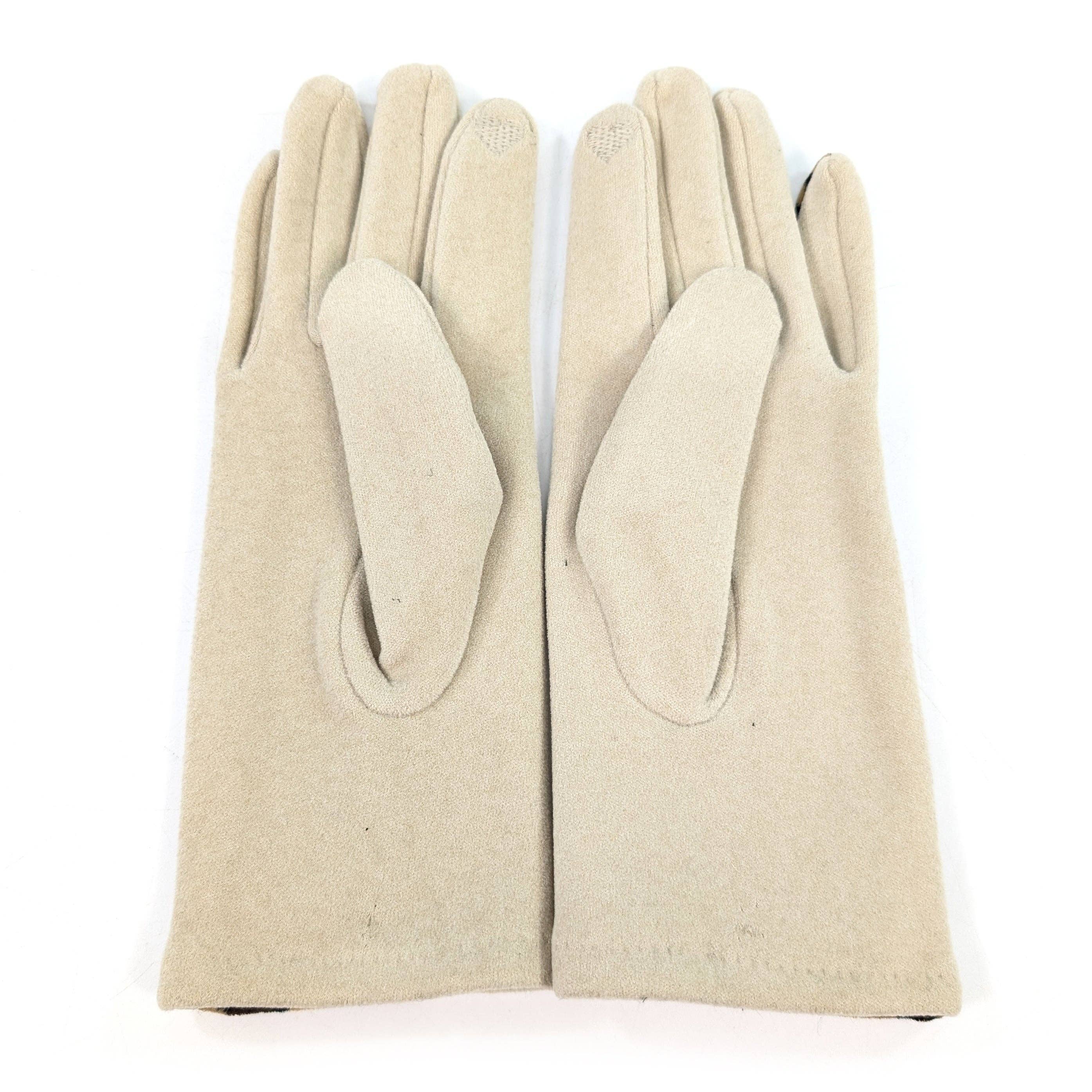 Black Ginger – wholesale Gloves – Women's – Animal Print Brushstroke Gloves -  Mink2