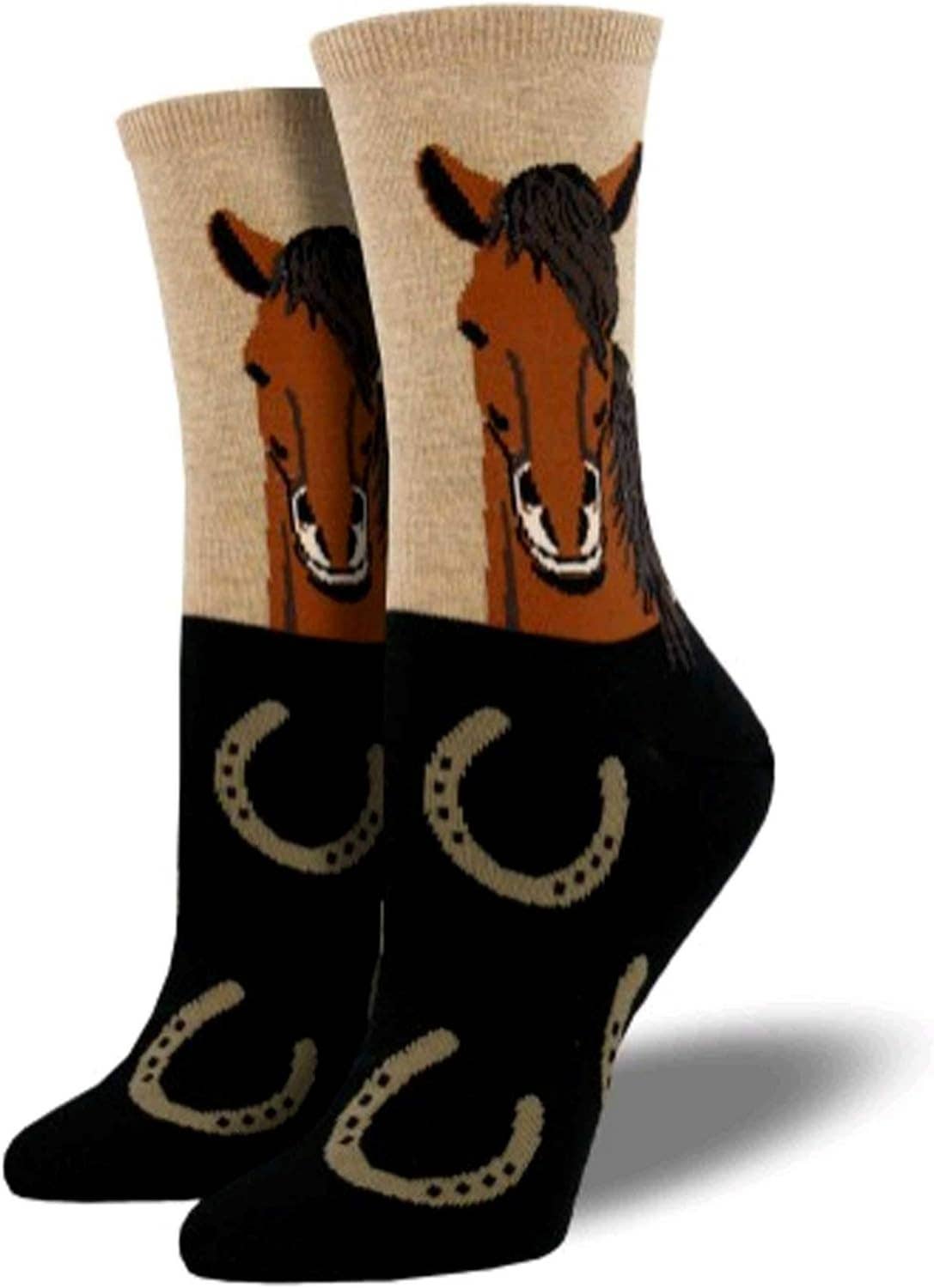 Animal Crackers – wholesale Socks – Women's – Women's horse socks 'Horse Portrait' design by Socksmith, one size, quality cotton mix