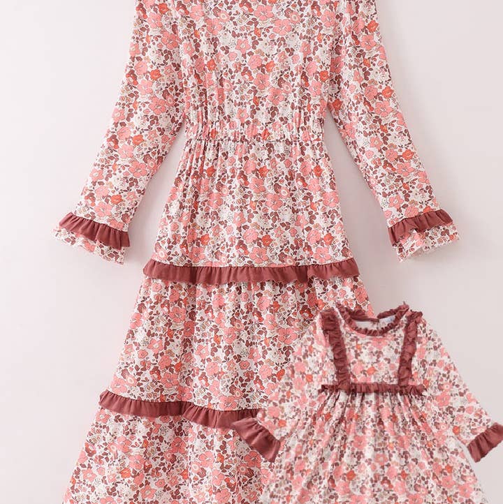 Fall floral print mom&me dress for wholesale by Aspen Rain Boutique