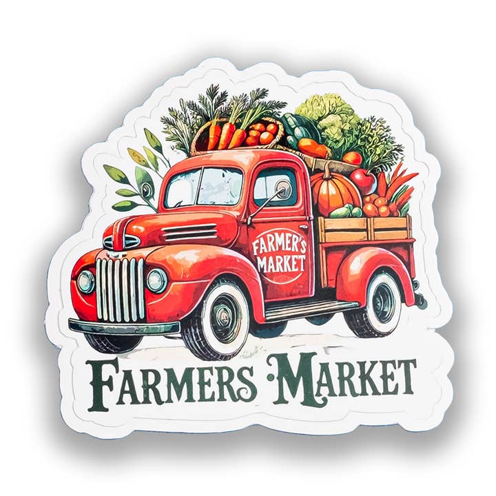 Pegatina – Camión Vintage del Mercado de Agricultores | Productos Frescos para venta al por mayor de AspenOvations