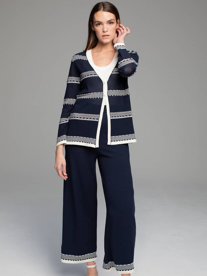 NAVY FENEFA CARDIGAN for wholesale by TACHI AND ZUCCA