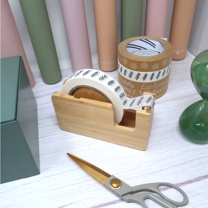 Cascayde - Wholesale Tape Dispenser - Bamboo Tape Dispenser - Desk Stationery, Wrapping & Packing