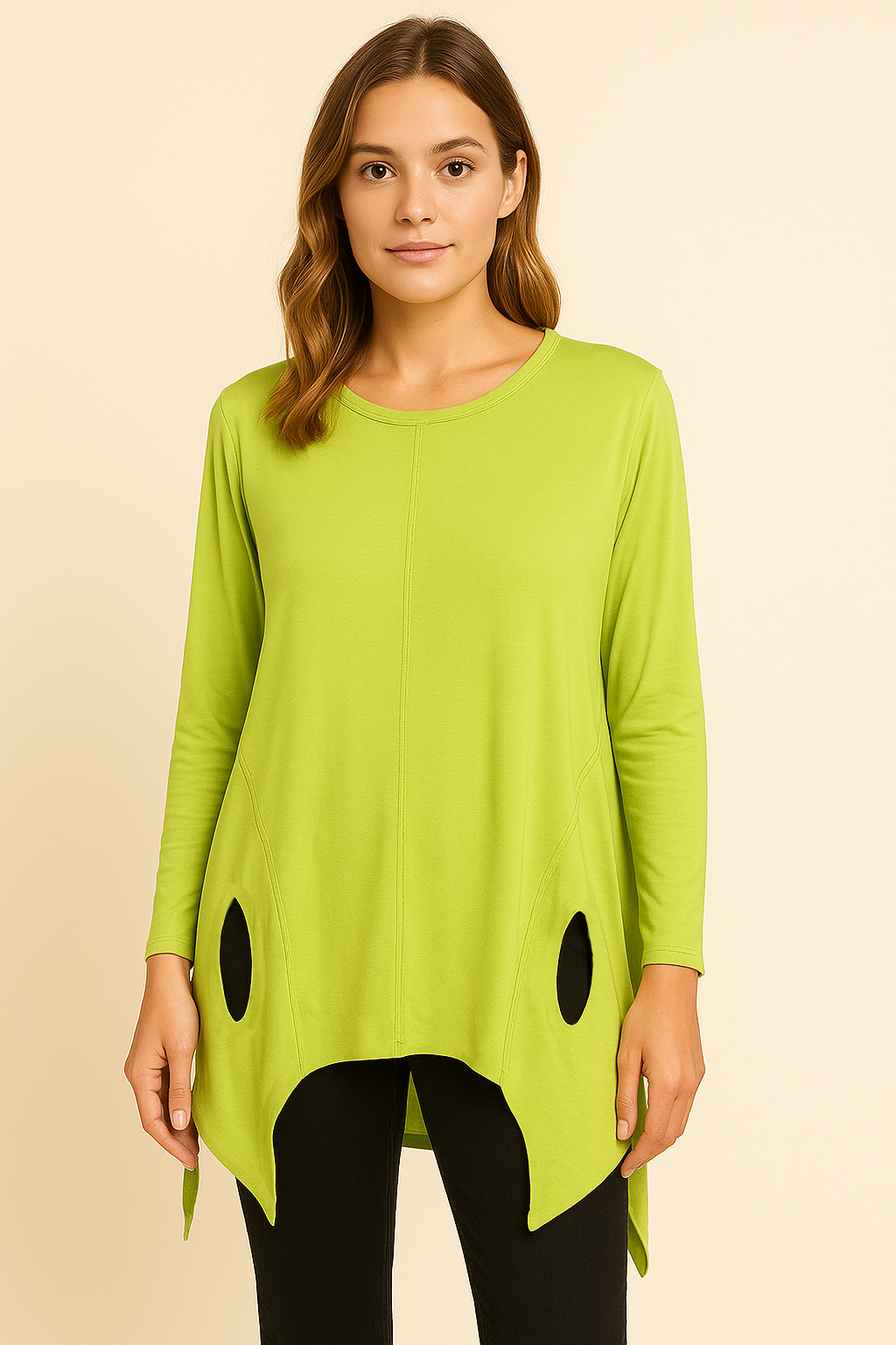 Lucy Sparks - Wholesale Tunic - Women's -  Stretchy Cotton Plus Size Friendly Top With Slashing Design1