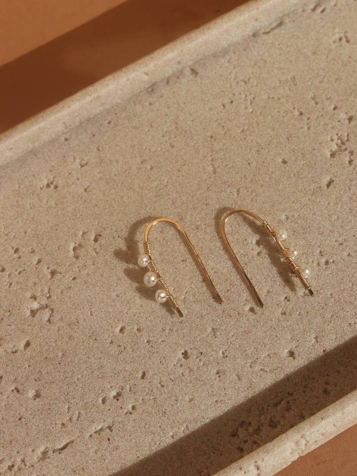 ROSIE Pearl Arches for wholesale by Goldie Jewelry