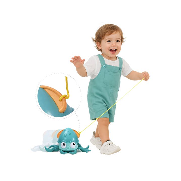 ASSORTED Cute Squid Wind-up Swimming Crawling Baby Bath Toy for wholesale on Faire3