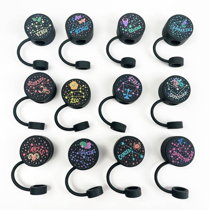 Classic 12 Constellation Series Straw Topper Set for wholesale by SoapElenGlen