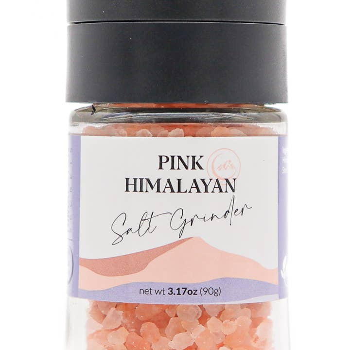 3,17 oz - Bouteille en verre à gros sel rose de l'Himalaya pour la vente par Himalayan Secrets