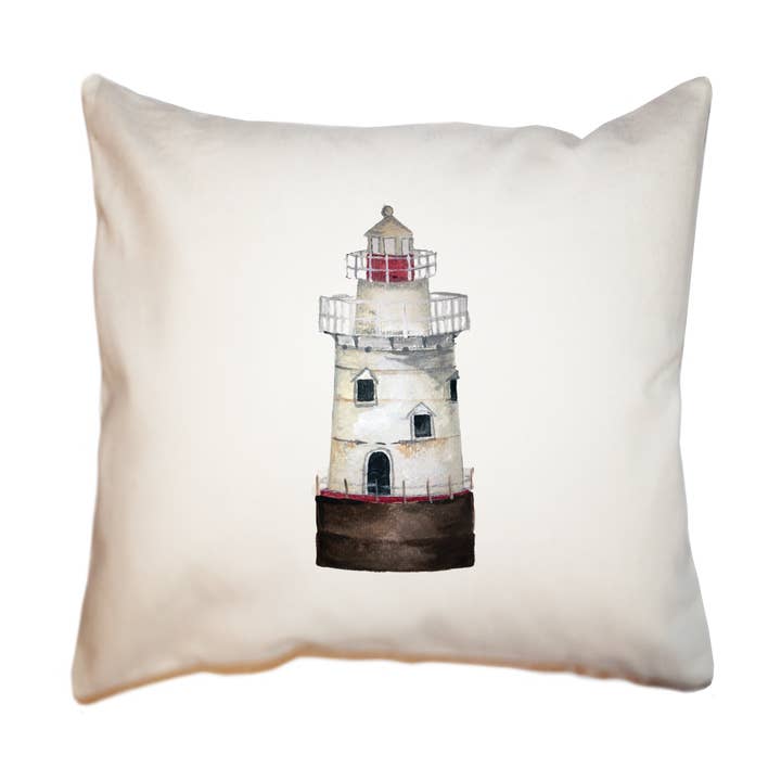 Sakonnet Point Lighthouse Little Compton quadratisches Kissen für den Großhandel von Tina Labadini Designs