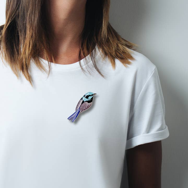 Selatan - Wholesale Brooch - Superb Fairy-wren Brooch4