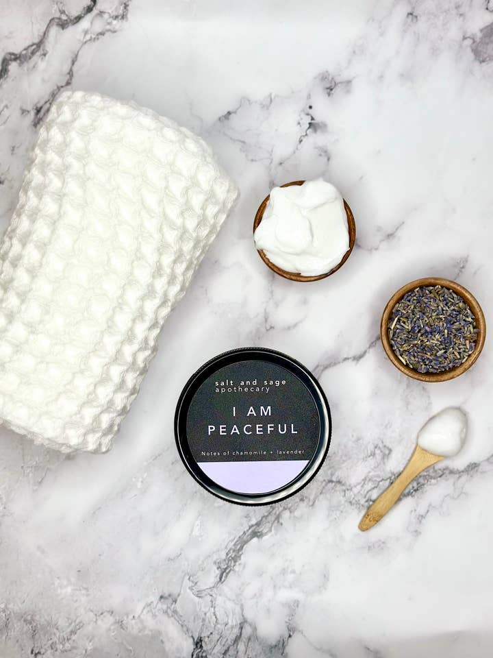I AM Peaceful Whipped Organic Body Butter for wholesale by Salt & Sage Apothecary