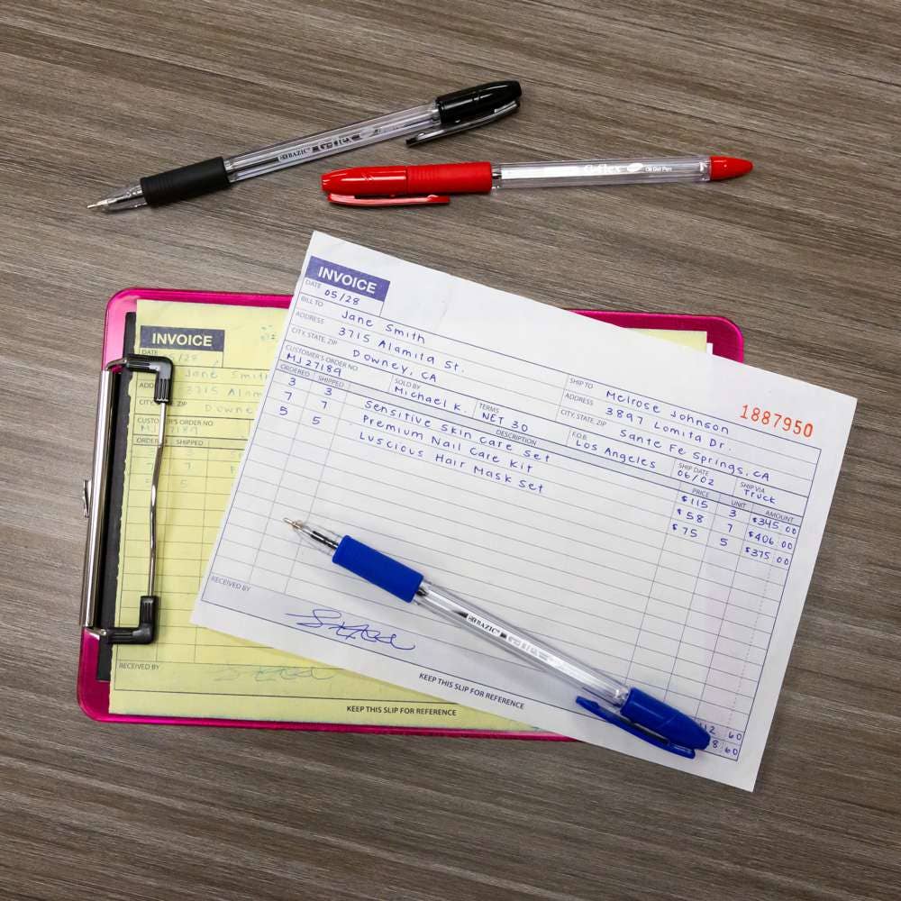 Luna Office Supply -  Everyday Essential – wholesale Kontorsmateriel/Notecard Set – Fakturabok 2-del Carbonless 5 9/16" x 8 7/16" (50 uppsättningar)6