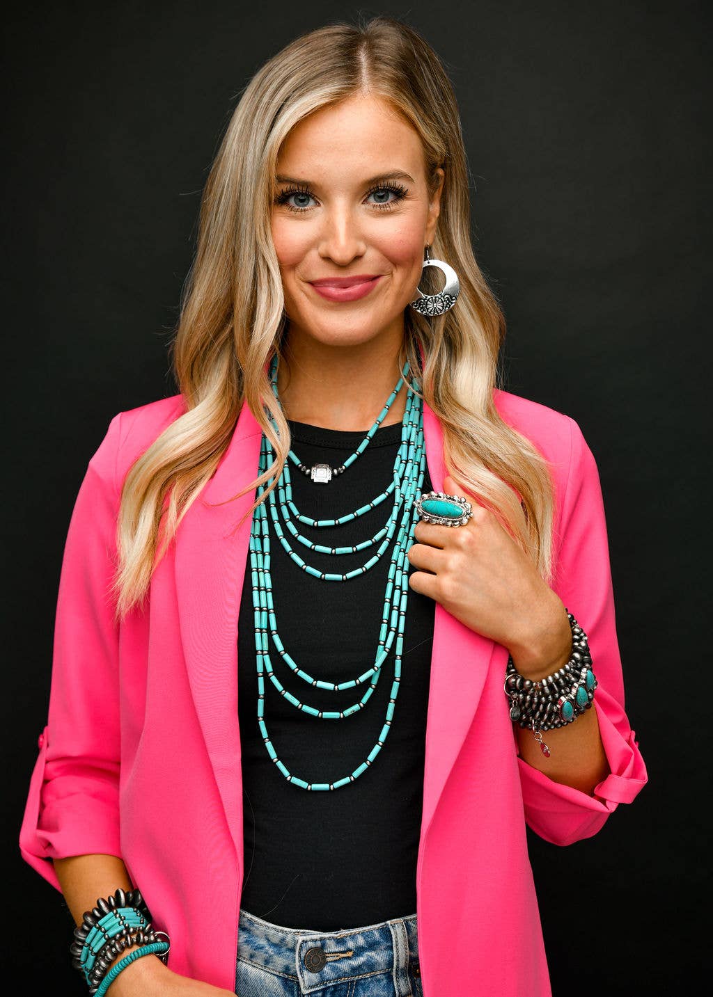 West & Co. - Wholesale Dangle Earrings - Silver Stamped Circular Earring on Fishhook2