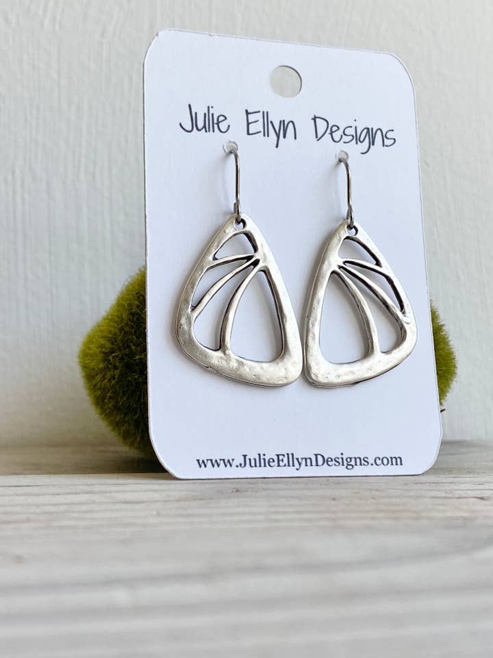 Silver Butterfly Wing Earrings for wholesale by Julie Ellyn Designs