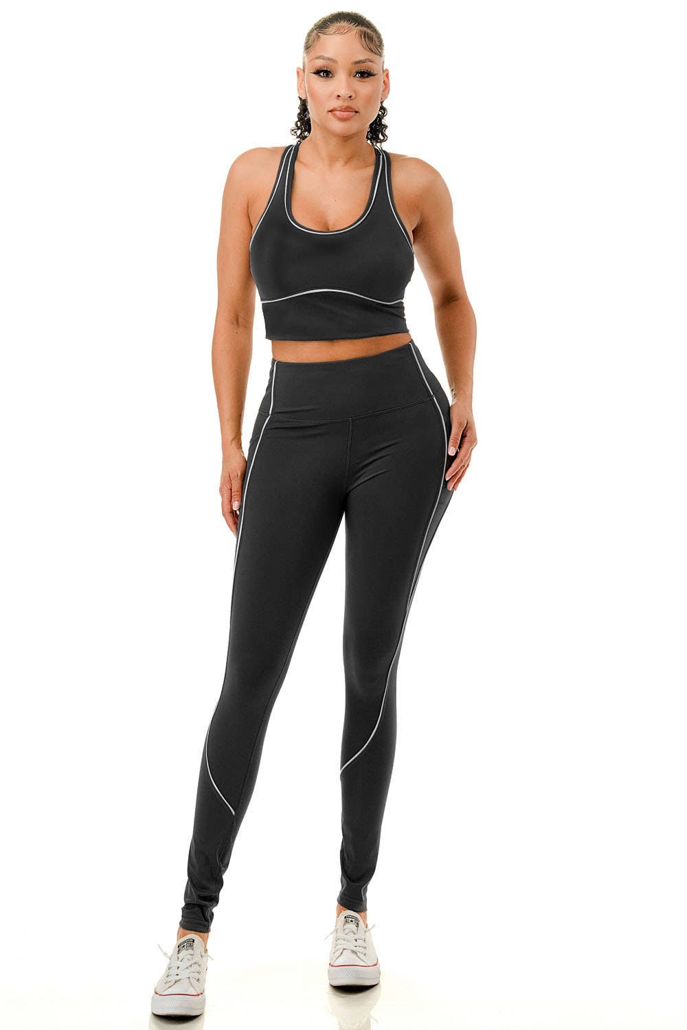 Color 5 - Wholesale Activewear Set - Women's - Active wear sports bra with yoga pants set w/contrast trim16