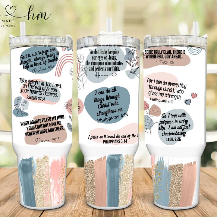 Bible Affirmations 40 oz Tumbler for wholesale by Heartmade By Heather Marie, LLC