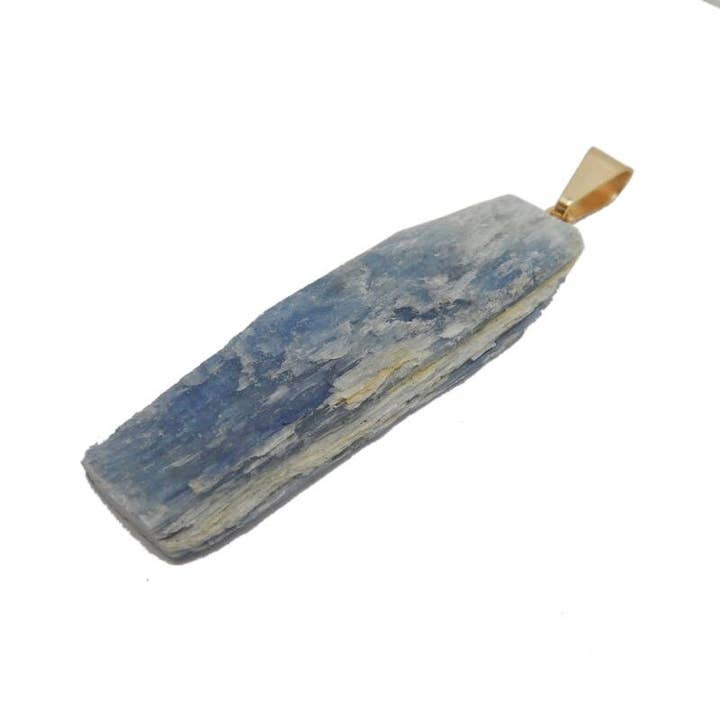 Jewelers Paradise - Wholesale Individual Charm/Pendant - Blue Kyanite Freeform Pendant Gold or Silver Plated Bail3