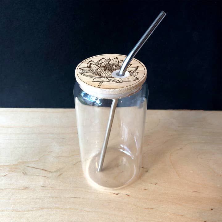 Lotus Flower Drinking Jar for wholesale by So Very Lovely