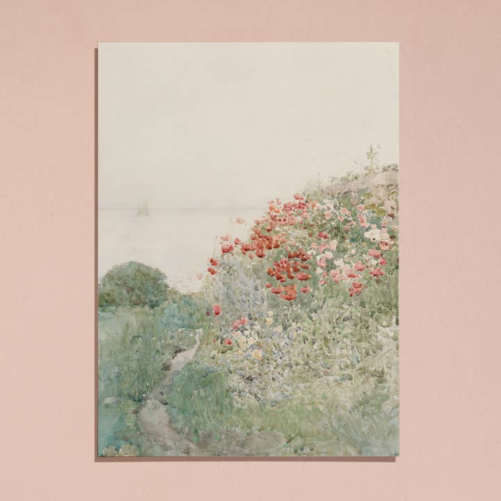 Sugar & Canvas - Wholesale Art print - Vintage Poppy Flower Field Landscape Art Print VP3946