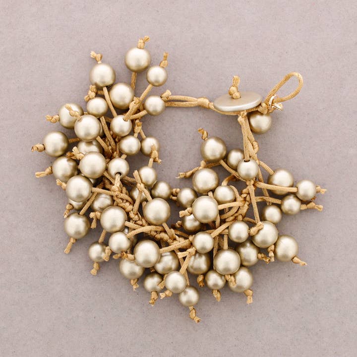 Fringe Bead Bracelet Metal Finish for wholesale by Sonata