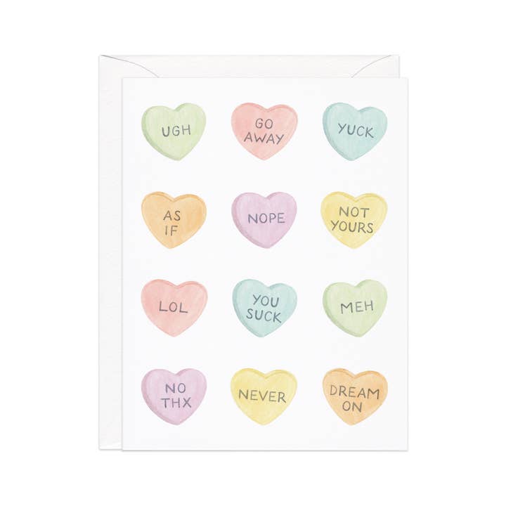 Amy Zhang - Wholesale Valentine's Day Card - Candy Hearts Messages — Valentine's Day Love Card