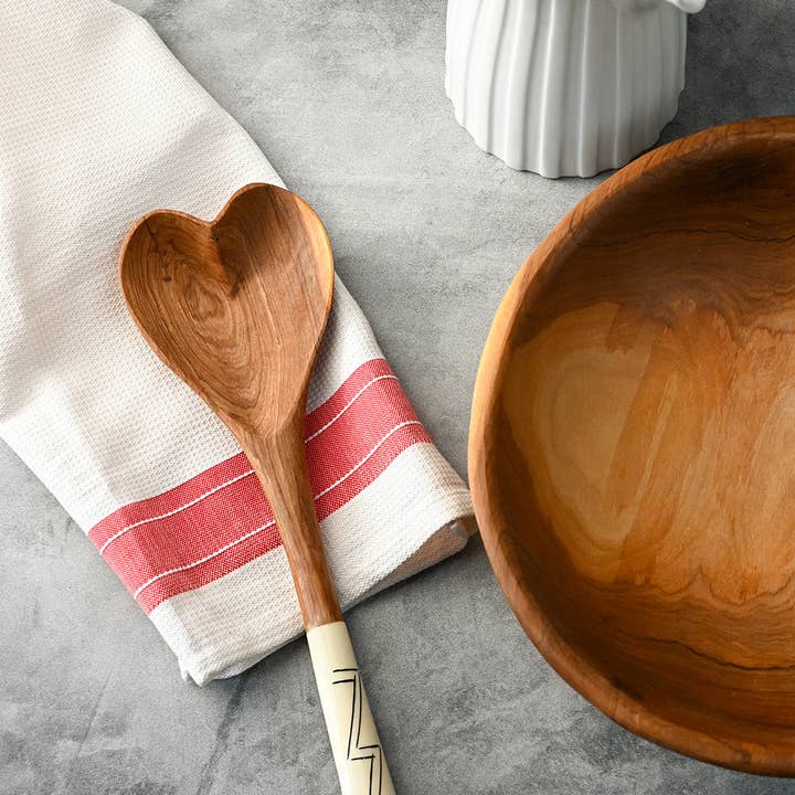 Swahili | AFRICAN MODERN - Wholesale Kitchen Spoon - ZigZag Handle Wild Olive Wood Heart Cooking Spoon1