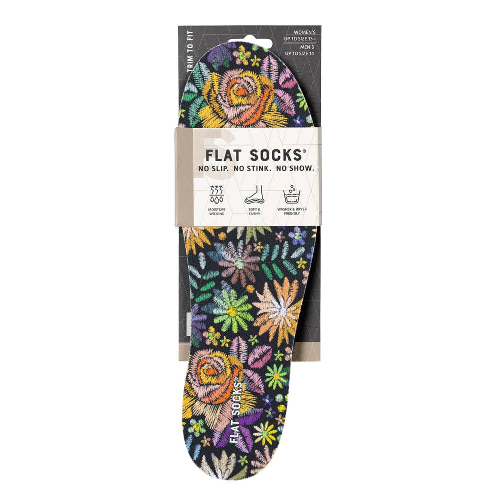 FLAT SOCKS - Wholesale Socks - Unisex - Floral Embroidery FLAT SOCKS5