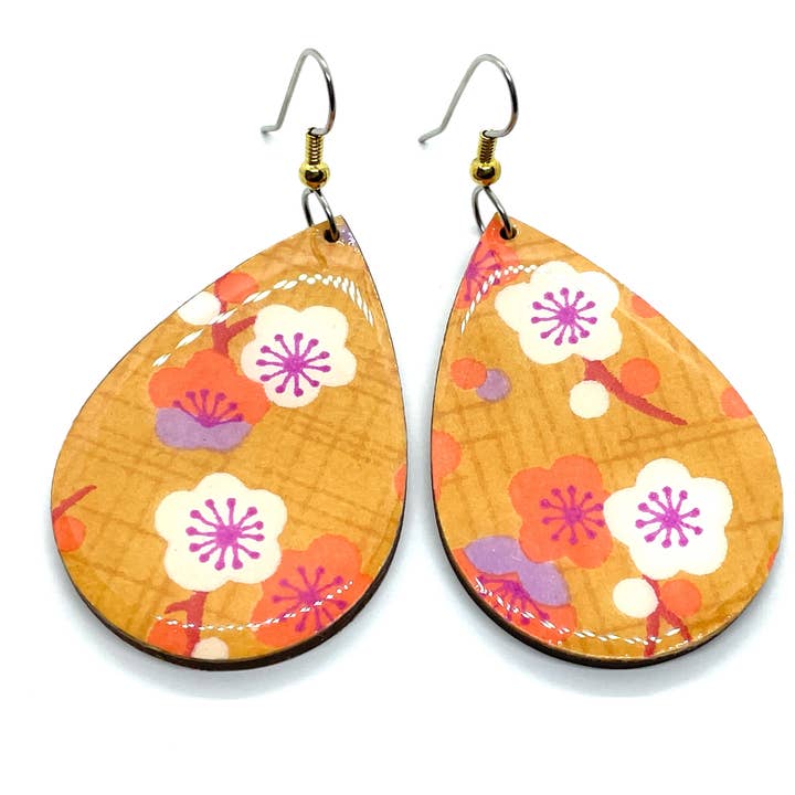 Orange Plommon Tear Drop örhängen för wholesale av Prettykiku