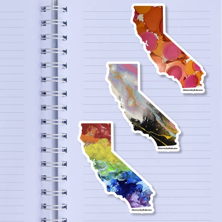 AbstractbyRabrams - Wholesale Sticker - California State Sticker LGBTQ Rainbow Lesbian Trans Pride3