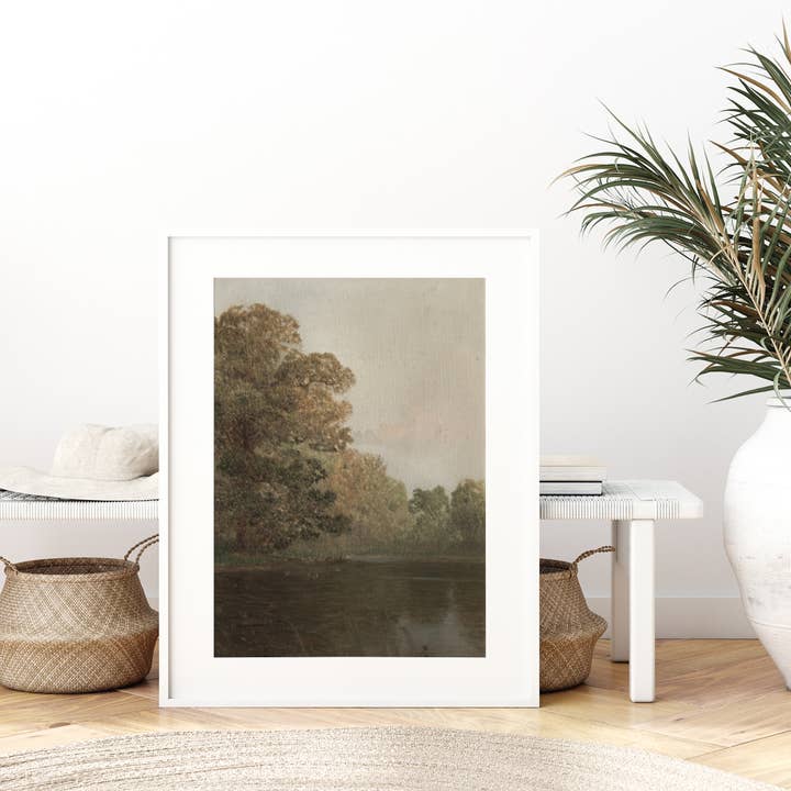 Sugar & Canvas - Wholesale Art print - Rustic Vintage European Country Lake Forest Art Print VP766