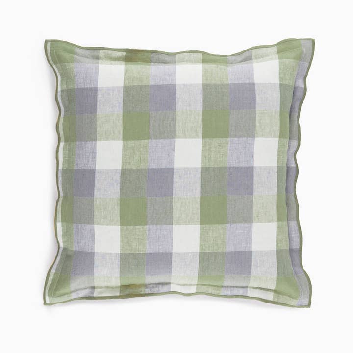 Live Linen - Wholesale Chair Cushion - Gingham Checks Lane Linen Cushion Cover – Natural Style4