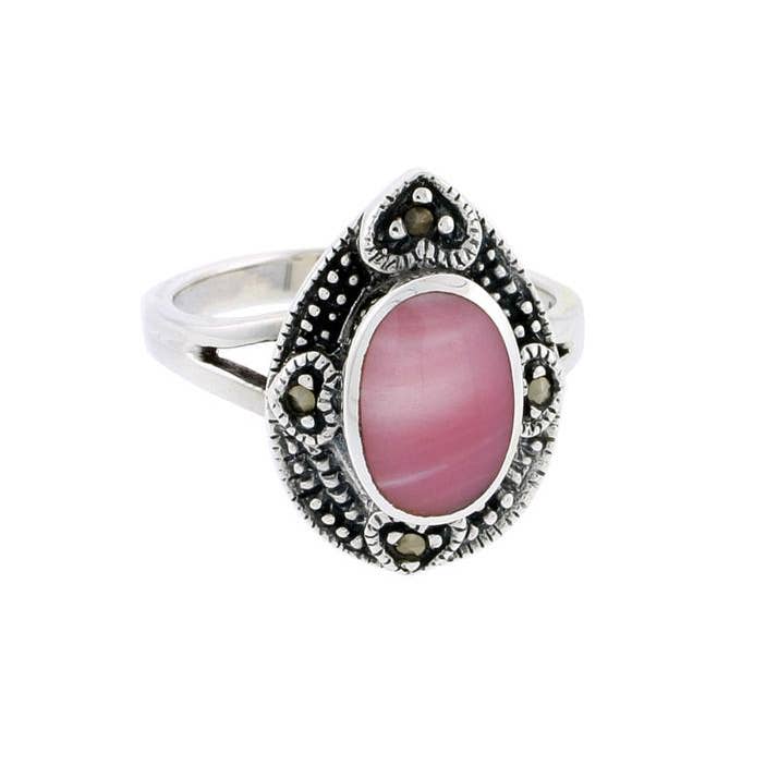 Jewel Cult - Venta al por mayor Anillos grandes/de cóctel - Anillo de plata de ley con madreperla rosa Wild Dreamer