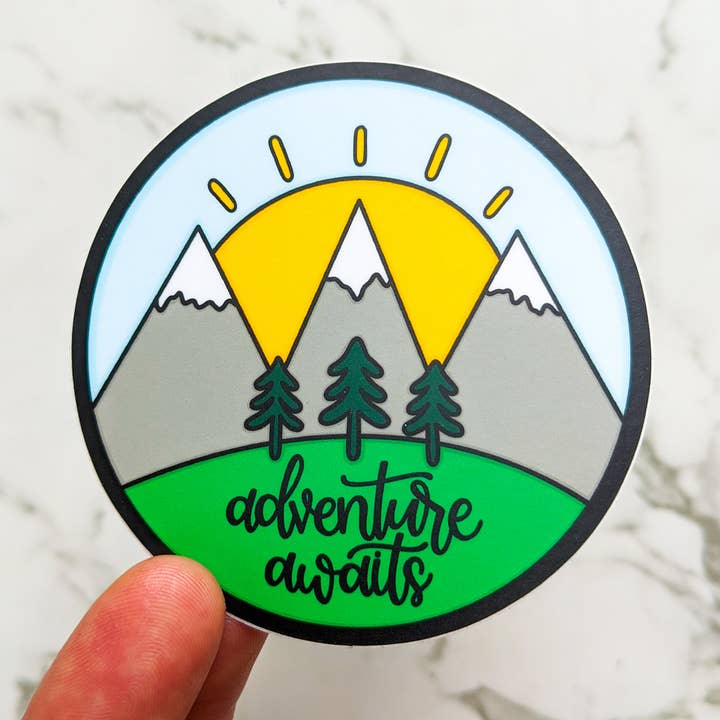 Adventure Awaits Vinyl Sticker for wholesale by Real Happy Designs