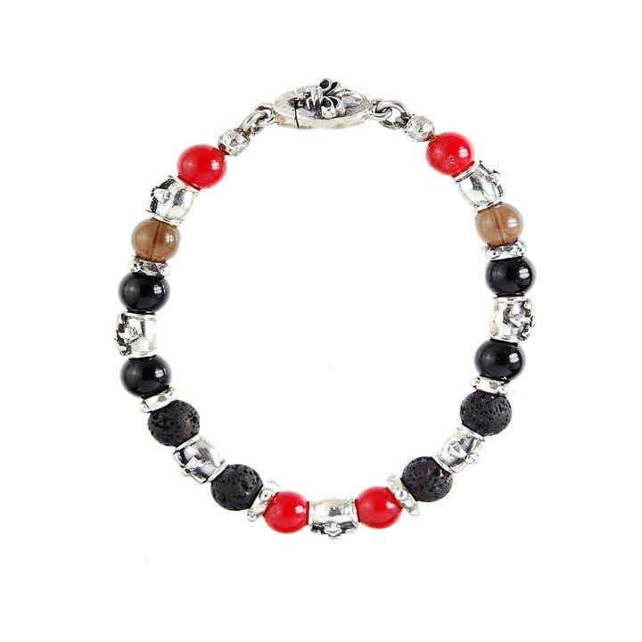 Silver Bracelets Beads And Iron And Blades Cross Tubes for wholesale by ElfCraft