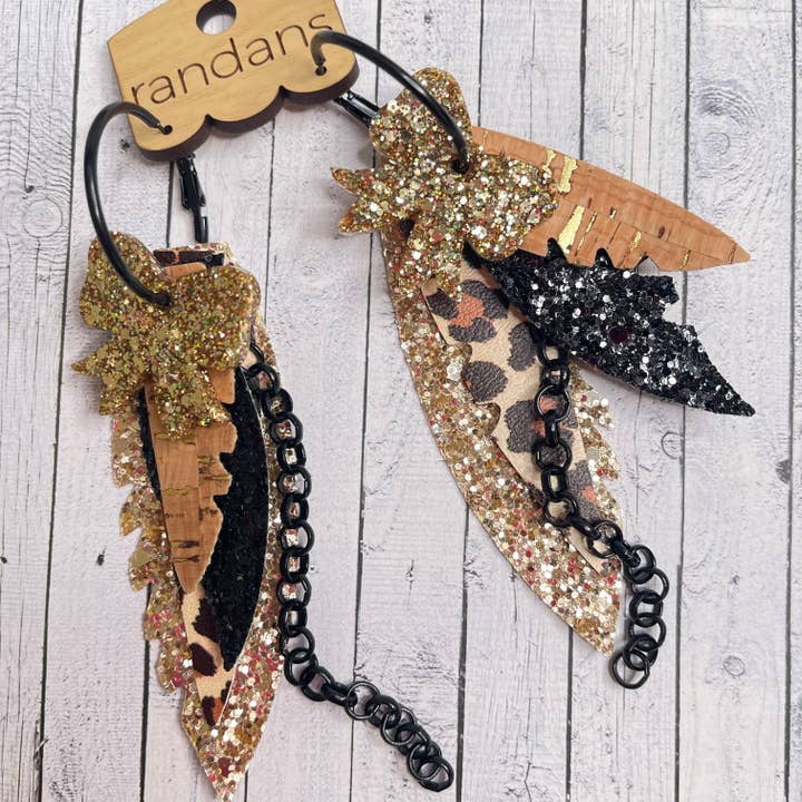 Randans fringe hoop earrings- leopard print *read entire description prior to ordering* for wholesale by Randans