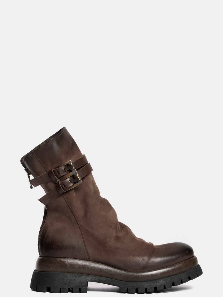 Stiefeletten aus dunkelbraunem Nubukleder NV929 für den Großhandel von METISSE