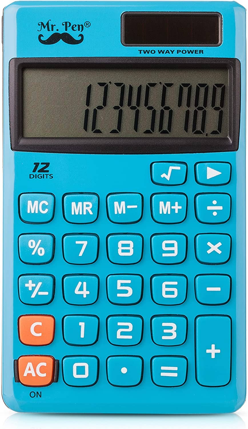 Mr. Pen - Wholesale Calculator - Standard Function Calculator, 12 Digits, Small Calculator, Solar Calculator, Pocket Calculator, Simple Calculator, Basic Office Calculators, Solar Handheld Calculator, Standard Calculator
