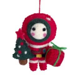 Astronaut mit Weihnachtsbaum und Geschenk für den Großhandel von Santa and friends